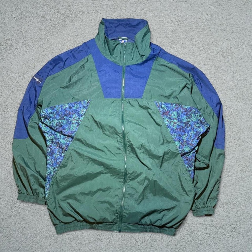 Vintage Prospirit Ralph Lauren Patch Windbreaker Green Blue Floral Mens LT